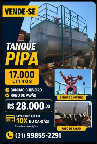 Tanque pipa de 17 mil litros