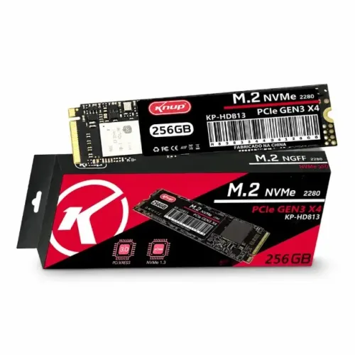 SSD M.2 NVMe 256GB Knup KP-HD813 PCIe Gen3x4 Alta Velocidade M.2 2280 PC Gamer pode retira