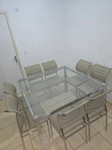 Mesa 8 Lugares de Vidro