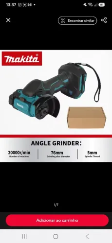 Esmerilhadeira makita 18v 3 pol
