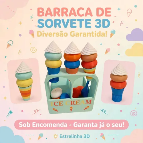 Linda barraca de sorvete incrível impresso 3d