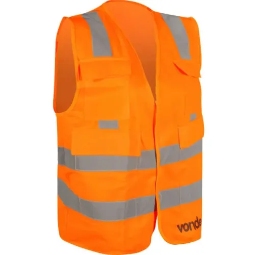 Colete refletivo tipo blusão, com bolso, laranja, CV 107 VONDER