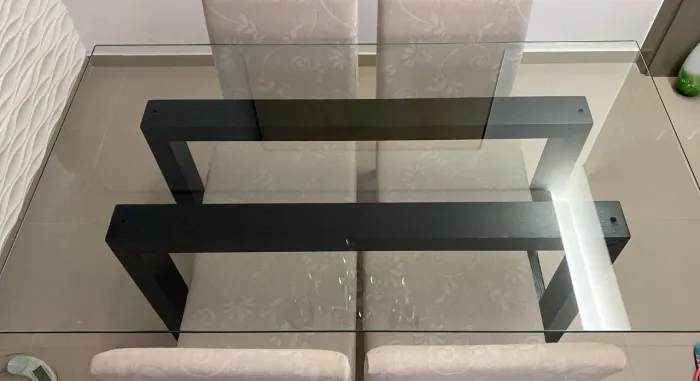 Tampão de Mesa em Vidro 10 mm - 1,60 x 0,90 m - Excelente Estado