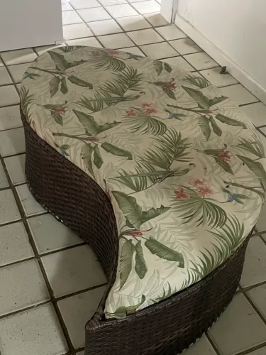 Poltrona dupla Chaise, área externa, jardim, varanda fibra sintética e alumínio.