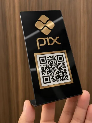 Placa de acrílico para QR Code Pix.