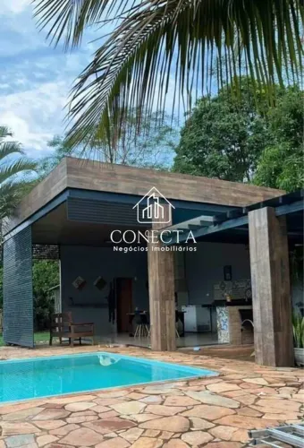 Chácara a venda no Condomínio Eldorado com casa estilo sobrado de 3 quartos 1 suíte, area 