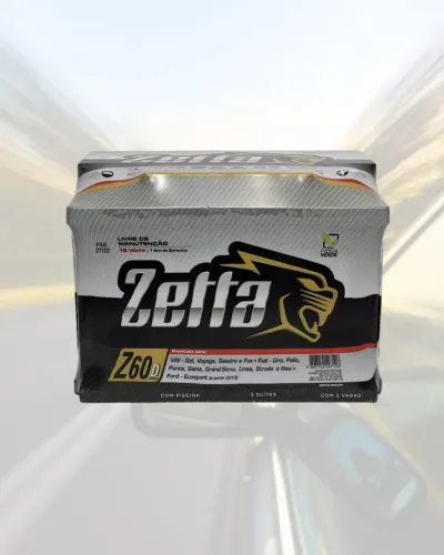 Bateria zetta 60 Amperes com tecnologia de longa duração 