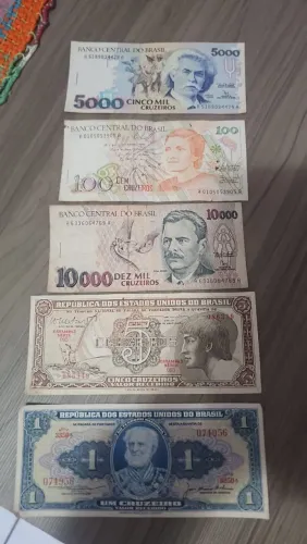 Cedulas e Moedas antigas