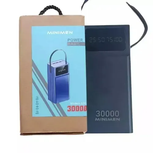 Carregador Portátil 30000mHa até 6 Carga Completa