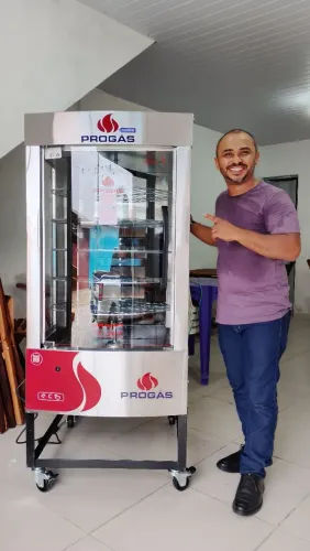 FORNO INDÚSTRIAL A GÁS INOX GIRATÓRIO MULTIUSO 70 KGS PROGÁS
