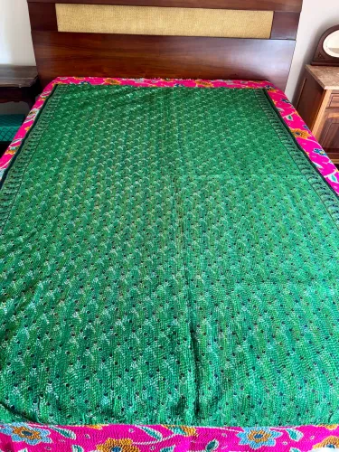 Colcha Kantha indiana dupla face 100% algodão