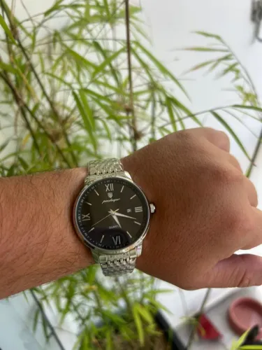 Relógio Aço inox Fundo preto Poedagar 868