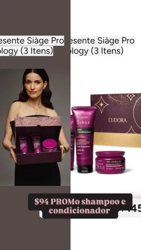 Shampoo condicionador e máscara d tratamento capilar Eudora suave promoção 