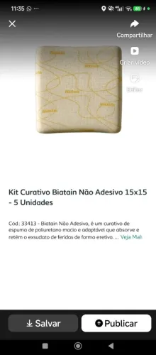 Curativo biatian 15cm x 15cm - 7 unidades