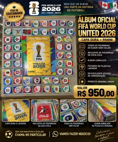 Álbum completo 2026 com todas as figurinhas disponíveis para colar.
