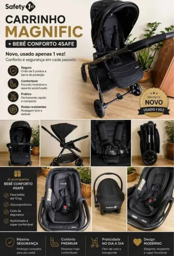 Carrinho + bebê conforto junto 