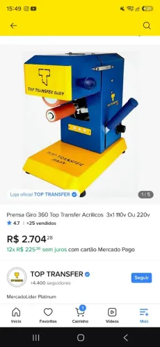 Prensa Giro 360 Top Transfer Acrilicos 3x1 110v Ou 220v