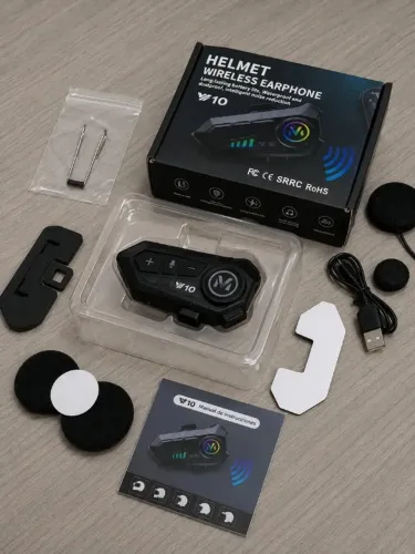 Fone Bluetooth para Capacete com Microfone RGB Sem Fio