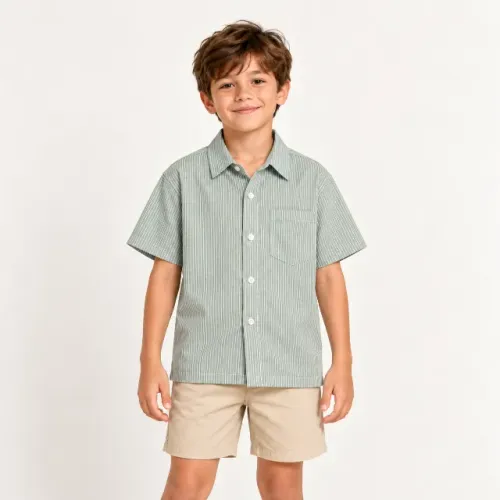 Camisa Social Infantil Duene Menino Tam 8 Listrada - Nova com Etiqueta