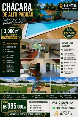 Chácara alto padrao,piscina, churrasqueira ,suítes,quadra de areia