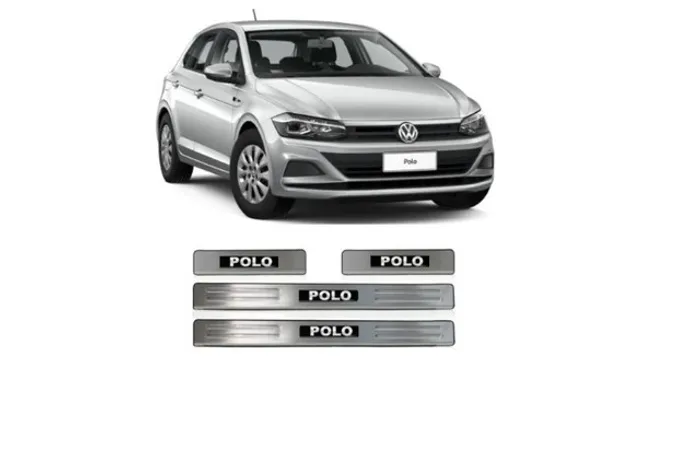 Kit Soleira Com LED De Porta VW Polo 2018 2019 2020 2021 