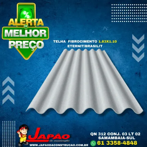 Telha Fibrocimento 1.83x1.10 Faça Seu Orçamento Temos 16 Lojas Para Atender Você