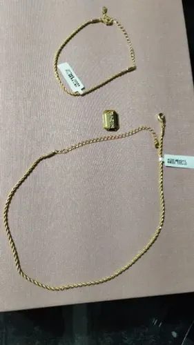 Lindo conjunto de corrente e pulseira cordão baiano 