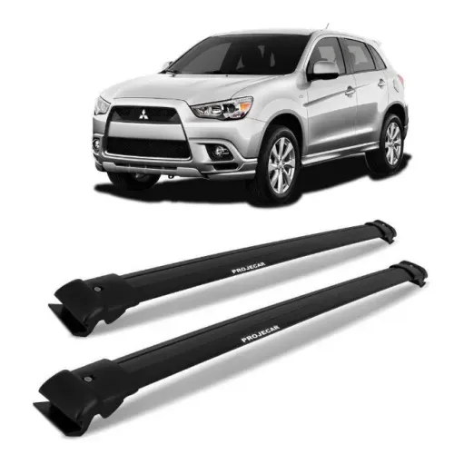 Rack Travessa de Teto Mitsubishi Outlander 2014 à 2020 - Larga Preta - Projecar