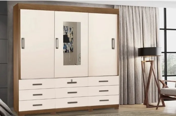 Guarda-Roupa Itapema 2,02 3 portas e 9 gavetas Promoção