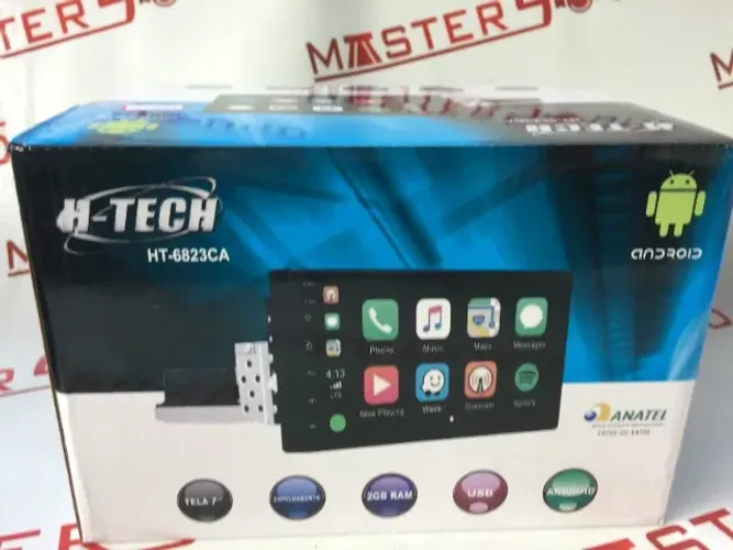 multimidia h-tech 7'' HT-6823CA full touch 1 Din c/ bluetooth usb espelhamento 2gb ram 
