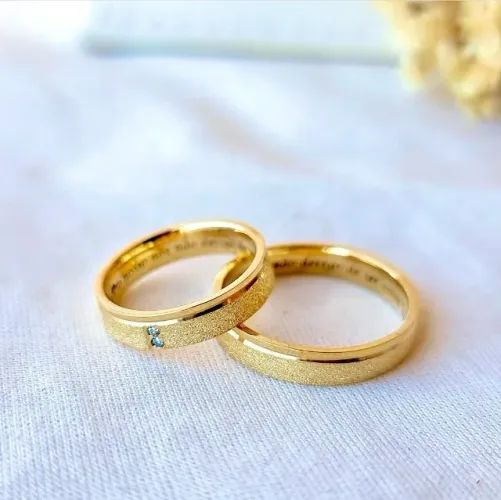Alianças Trabalhadas em Ouro 18k