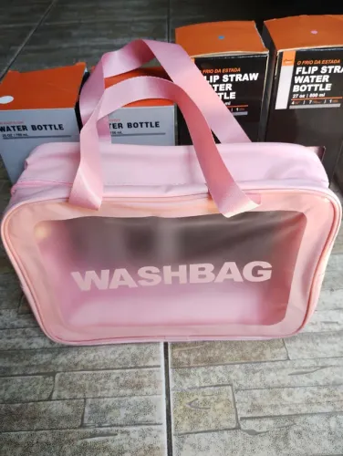 Bolsa WASHBAG Transparente (Rosa/Azul)