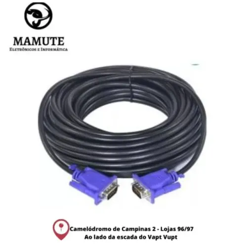 Cabo Vga x vga Monitor Lcd Led Pc Projetor 20 Metros