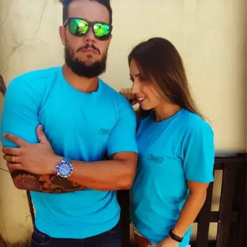 Camiseta Masculina Azul Turquesa Lifestyle - Algodão Egípicio