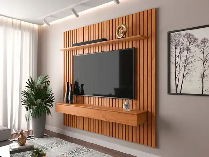 Painel Ripado TV75 Cor Cinamomo (Novo!)