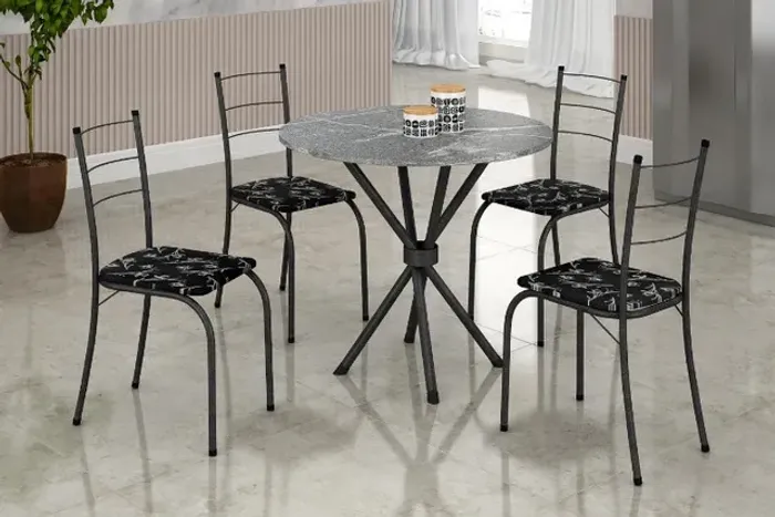 Mesa Rio Redonda Tubular 70x70  4 Luagres **nova na caixa**