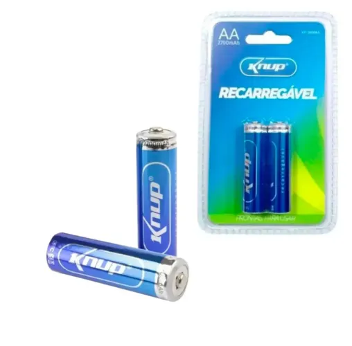Pilha Recarregável AA 2700mAh Cartela 2 Und Knup Kp-2800AA