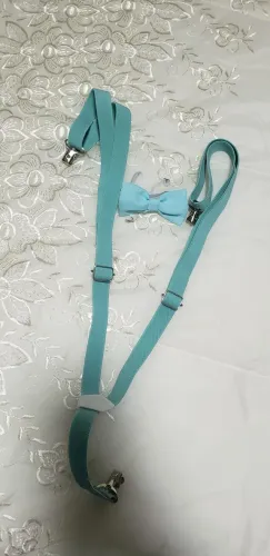 kit suspensório e gravata borboleta verde menta infantil juvenil