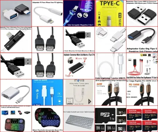 CABOS E ADPTADORES CELULAR