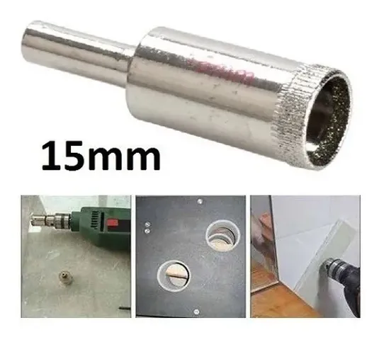 Broca Diamantada 15mm Serra Copo Vidro Cerâmica  Fura: Vidro, mármore, granito, espelho, G