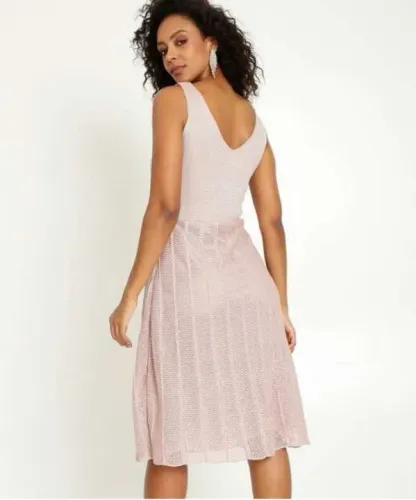 Vestido Rosê tricot brilho