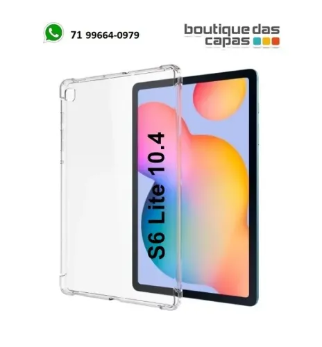 Capa tpu borda anti impacto transparente samsung Tab S6 Lite 10.4 P610 P615 P619 P613