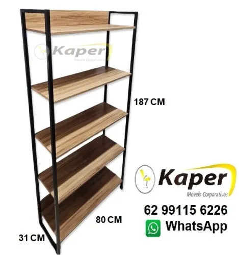 Estante / prateleira estilo industrial de Aço com mdp ( nova )
