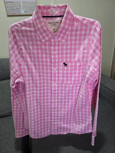 Camisa xadrez rosa Abercrombie & Fitch original - tamanho M
