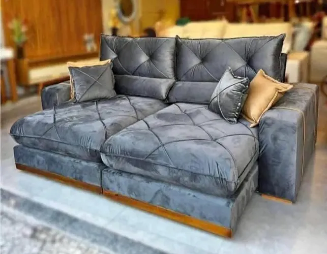 Sofá retrátil 2.50m molas ensacadas espuma D33