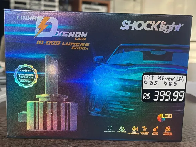 Kit Xenon LED Shocklight D3S e D8S 10.000 Lumens