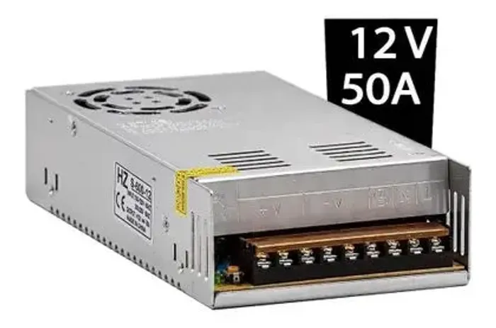 Fonte Chaveada 12v 50a 600w Centralizada Bivolt Eletro