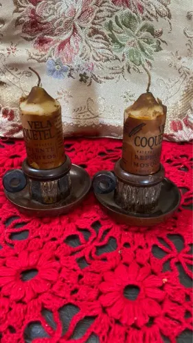 Par de castiçais com Velas Decorativas Repelente de Mosquito