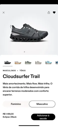 OPORTUNIDADE!!!!  Tênis Cloudsurfer Trail Eclipse | Black