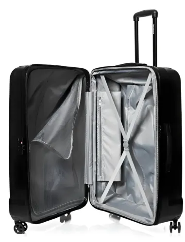 Mala nova de viagem grande Fiero 2.0 Grande Preta Samsonite Cor Preto Lisa